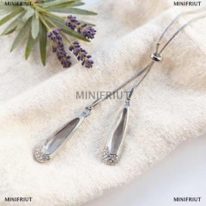 [COD] MINIFRIUT Vintage Sweater Chain Fashion Water Drop Statement Long Pendant Necklace Wedding Party Women Jewelry Accessories