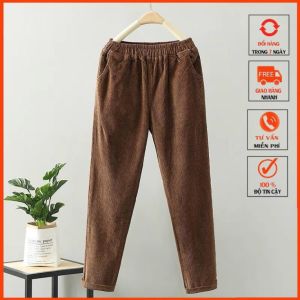 Quần Baggy Nhung Tăm Vải Dày Ấm KHÔNG KÈM ĐAI -M098