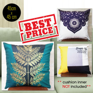 Sofa Cushion Cover 45*45cm [Ready Stock] Sarung Bantal Kusyen Sofa Pillow Case Home Bedroom Office deepavali diwali Divali christmas CNY new year decor Decoration  Gift Comfortable Soft 沙发靠垫腰垫 Permaidani Rug Peacock Elephant Indian Style Carpet地毯