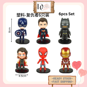 Topper Kek Q Spiderman & Avengers – Hiasan Kek Hari Jadi Budak Lelaki / Set Mini Figura Superhero Cake Topper 蜘蛛侠 蛋糕摆件