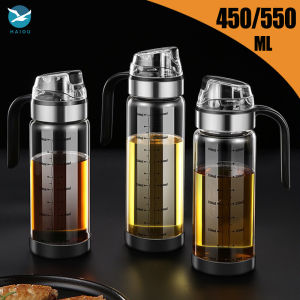 Stainless Steel Oil Bottle For Household Kitchen Leak-Proof Glass Oiler With Scale Cooking Wine Soy Sauce Vinegar Seasoning Bottle