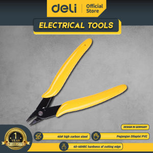 Deli Electric Cutting Pliers/Tang Potong Kawat Tang Mini 4.5 inch Carbon Steel EDL2705 /Alat Perkakas