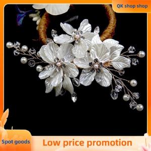 ✨QK shop✨ Pearl Rhinestone Flower Wedding Hair Clip Hair Accessories For Women Handmade Beaded Hairpin Hair Ornaments Jewelry Bridal Headpiece
