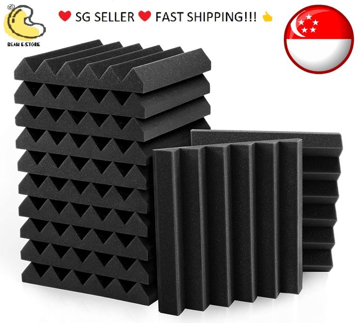 CHEAPEST!!! Bean Estore 12 Pcs Acoustic Sound Proof Foam Panels, 30 * ...