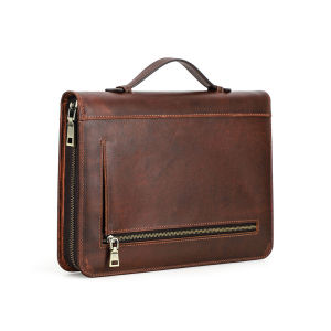 CONTACTS FAMILY Genuine Leather Book Cover Sleeve Protector with Pen Holder Business Notebook Office School Supplies