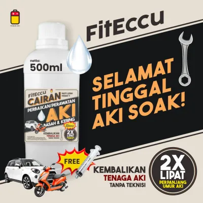 FitEccu Air Aki Kering Cairan Vitamin Perbaikan Perawatan Aki Eccu Kering Basah Motor Mobil - Memperbaiki & Meningkatkan Daya Aki
