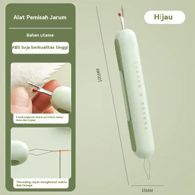 2 IN 1 Perlengkapan Jahit Alat Bantu Memasukin Benang Ke Lubang Jarum Jahit Alat Pasang Benang Ke Jarum Alat Khusus Pemasang Benang Jarum Multifungsi Alat Pelepas Jahitan Bongkaran Benang Pembuka Benang