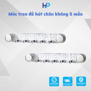 Móc treo đồ loại dán hút chân không 5 mấu đa năng chịu lực dính chắc chắn không cần khoan đục tường
