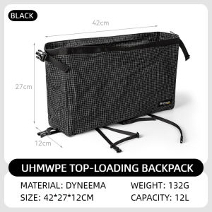 Hikeman 12L Outdoor Hiking Accessory Pouch Multifunctional Dyneema Waterproof Bag Expandable Backpack Top Compartment