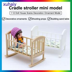 xuhaiy บ้านตุ๊กตา1 12เตียงเด็กเตียงโยกแบบจำลองจำลองเฟอร์นิเจอร์ตกแต่งบ้านตุ๊กตาอุปกรณ์เสริมสำหรับเล่นของเล่น