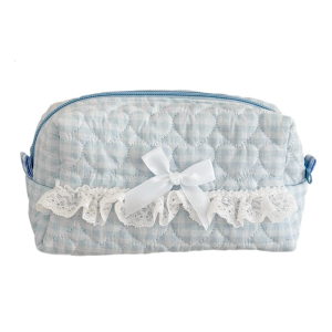 High Capacity Pencil Case Lace Cotton Pen Pouches Multipurpose Pencil Organiser Travel Cosmetic Bag For Student Women