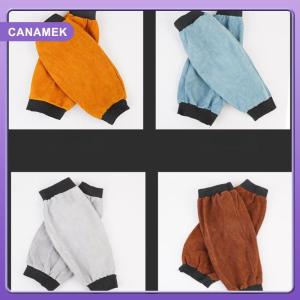 【CANAMEK】 1 Pair Portable Welding Arm Guard PU Leather Welding Sleeves Heat Resistant Flame Retardant Arm Protection For Industrial Work