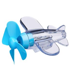 2PCS Rotating Luminous Small Plane Car Decorations Electric Vehicle Motorcycle Wind Energy Generator LED Bright Lights