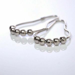 Ring Pipa Gorden Tirai Klip Pengait Ring Gorden Cincin Kamar Mandi Bahan Nikel + 5 Bola Roller 12pcs