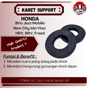 Karet Peredam Tatakan Support Shock Depan Ekstra Brio Jazz HRV BRV Freed Mobilio City