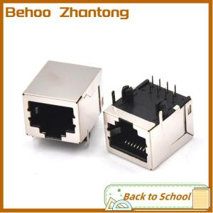 Behoo 10Pcs set RJ45 Network Ethernet 8P 8C Female Socket Connectors 8Pin PCB Mount High Qulity