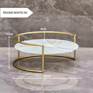 Ready Stock Marble Display Rack Tray Stand Organizer Skincare Perfume Jewelry Candle Minimalist Aesthetic Room Decor Shelf Riser Gold Bathroom Cosmetics Dulang Meja Solek Hiasan Storage Bergaya Simple Aksesori Penganjur Murah Sedang Penyimpan Bilik Mandi