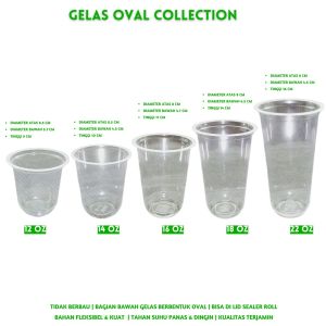 Gelas Plastik Oval 16 Oz Gelas Plastik (Isi 50 Pcs-WGO16)