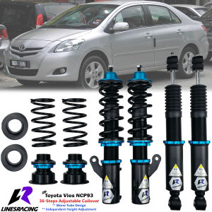 LINES Racing 36 Steps Hi Low Bodyshift Adjustable Suspension Coilover Shocks Absorber Toyota Vios NCP93 2007-2013