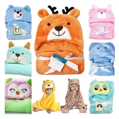 Selimut Topi Bayi Lembut/Selimut Topi Fleece Murah/Blanket Motif/Selimut Bayi RANDOM