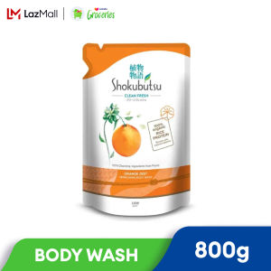 Shokubutsu Clean Fresh Shower Foam Body Wash (Orange Zest) Refill Pack 800g