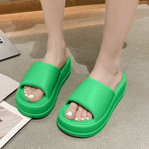 LHFriday  จัดส่งจากไทย รองเท้าแตะเสริมส้น สำหรับผู้หญิง พื้นนิ่ม ทรงสวย ทันสมัย ไม่มี out แบบสวม ใส่ง่าย สีพื้นเรียบๆ แมทช์ใส่ได้ทุกวัน