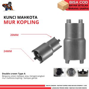 Kunci Mahkota Type A / Kunci Mur Kopling / Double Crown Socket Tipe A Kunci Shock Mahkota