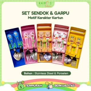 Sendok dan Garpu Anak Karakter Kartun Alat Makan