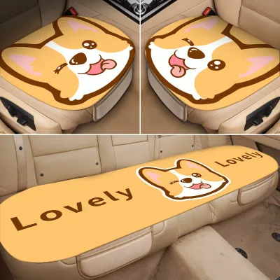 3pcs/set Cartoon Car Cushion Front Cushion Rear Cushion Comfortable and Breathable Dirty-resistant and Washable