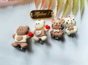 Hijabnur1 - 4 PCS Bros Karakter Klay - Pin Hijab - Peniti Dagu Handmade 03