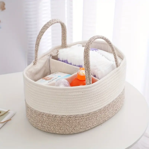 Cotton Diaper Caddy Basket Diaper Nursery Storage Organizer Baby Shower Gift Baby Travel Essentials