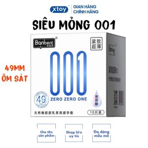 Bao cao su BANBENT 001 size Nhỏ 49mm siêu mỏng hương thơm - Hộp 10 bcs