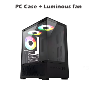 EXPOSE Pc Case Gaming Computer Case With Tempered Glass Build-in 3 RGB Fans Micro ATX Seaview Palace Mini Desktop Case