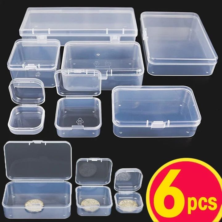 6Pcs Transparent Plastic Box Rectangular Packing Box Storage Box ...
