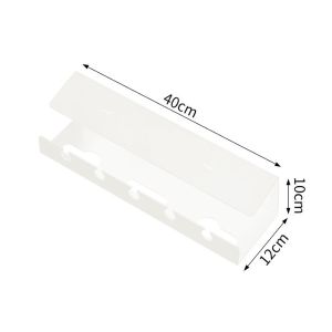 Keep_Real  รางเก็บสายไฟใต้โต๊ะ ภายใต้ชั้นวางลวดตัดตาราง ไม่ต้องเจาะรู  สําหรับจัดระเบียบบ้าน พับเก็บได้ 30-55cm