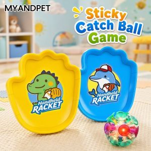 Sticky Balls Suction Catch Game Glove Shape Paddle Indoor Toy For Kids Boys Girls Parent Child Interactive Play