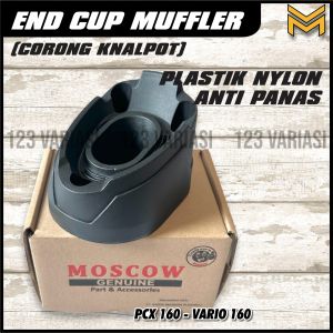 CORONG KNALPOT VARIO 160 END MUFFLER MONCONG KNALPOT END CUP MUFFLER COVER CORONG KNALPOT PCX 160 2021-2023 VARIO 160 ABS CBS 2020-2023 PNP ORIGINAL MOSCOW VARIASI UJUNG KNALPOT HONDA VARIO ANTI PANAS