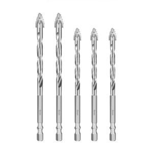 POPULAR X ฟันปลาฟันปลา ดอกสว่านแบบนอกรีต สี่ขอบ ความแข็งสูงสูง ชุดดอกสว่านสำหรับคอนกรีต มัลติฟังก์ชั่ หัวเอียง หัวเจาะกระเบื้อง เครื่องมือเจาะรู