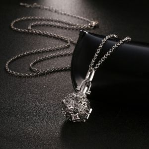 HULEQQI Fashion Gift Long Jewelry Openable Cage Angel Caller Harmony Ball Chain Necklace Locket Pendant Musical Sound Bell