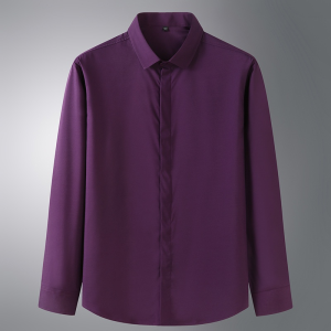 【Plus Size】10XL Men Long Sleeve Multi-Color Hidden Buttons Oversized Top Man Big Office Turn-Down Shirts