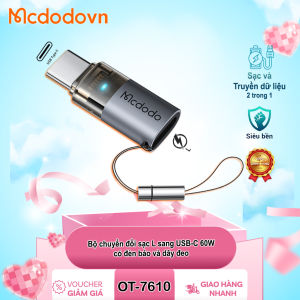 Bộ Chuyển Đổi Mcdodo OT-7610 L Sang Type-C 60W Có Đèn Báo & Dây Đeo – Sạc Nhanh Cho iPhone/iPad - CHÍNH HÃNG