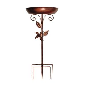 Garden Bird Bath with Antique Finish Metal Construction Perfect for Attracting Birds to Your Yard