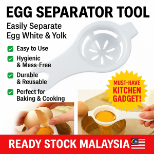 HOME BEST 1pc Kitchen Egg Yolk Separator Food-grade Egg Divider Protein Separation White Yolk Sifting Egg Cooking Gadget Kuning Telur Dapur Alat Pemisah Pembahagi Memasak Putih 厨房蛋黄分离器鸡蛋烹饪小工具 FZ1-0058