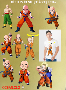 Hình ủi ép nhiệt-hình in áo icon hoạt hình krillin rất đẹp-ủi trực tiếp tại nhà bằng bàn ủibàn làhình in rất đẹp-Gía khuyến mãi-OCEANCOLOR.CLO-LUCK
