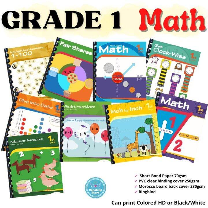 Grade 1 (math) Workbook Worksheet Homeschool Learning Materials 