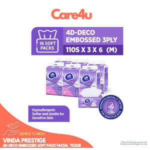 Vinda Prestige 4D Soft Pack 3 Ply Tissues Skin friendly Sensitive Skin