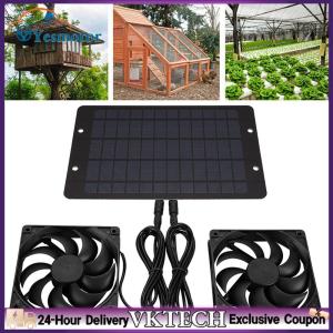 【Local Shipment】12V 10W พลังงานแสงอาทิตย์ไอเสียพัดลมพลังงานแสงอาทิตย์ Controller MINI Ventilator แผงพลังงานแสงอาทิตย์พัดลมขับเคลื่อนสำหรับไก่ House RV เรือนกระจก