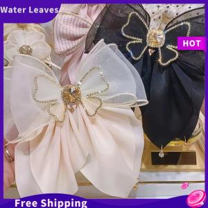 [Water]Hot Sale Freeshipping Hàn Quốc Phong Cách Ngọt Ngào Thời Trang Cô Gái Công Chúa Tóc Clip Rhinestone Lớn Bow Kẹp Tóc Cho Phụ Nữ Mũ Nón Mùa Xuân Clip Tóc Phụ Kiện