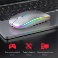 2.4G Wireless Mouse RGB Rechargeable Mice Wireless Computer Mause LED Backlit Ergonomic Gaming Mouse for Laptop PC. 