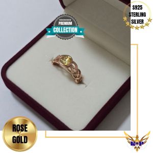 Golden Infinity Ring S925 Sterling Silver Adjustable Ring Inlaid With Titanium Rutile Quartz
